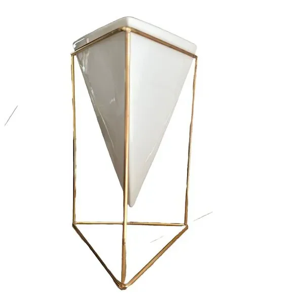 Home Decor Planters White Ceramic Planter UMBRA TRIGG White Gold Modern - Picture 1 of 5
